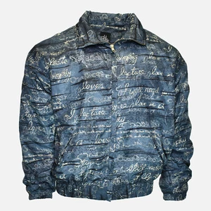 Vintage ACTIVE STUDIO Div Apparel 90's Abstract Bomber Windbreaker Jacket - M - Picture 1 of 4