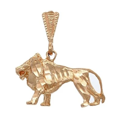 Подвеска в виде льва из розового золота 14 карат с бриллиантовой огранкой 3,6 грамма - Изображение 1 из 3