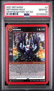 PSA 10 GEM MINT Mothman Full Holo 3/159 Cryptid Nation 1° Edizione - Foto 1 di 1