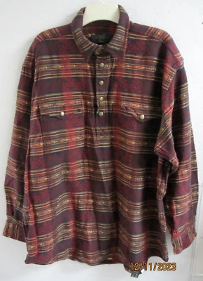 De Colección Años 90 Orvis Azteca Algodón Tejido Manta Concho Abotonada Pullover Camisa Para Hombres L Foto 1 de 4