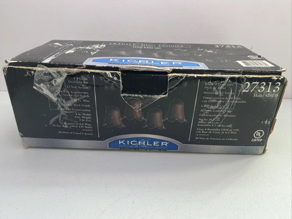 Kit de 4 luces de cubierta Kichler de bajo voltaje para paisaje con transformador de 60 W 28138 Foto 1 de 4