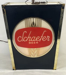*RARE*  Vintage Hanging 3D Schaefer Lighted Beer Sign And Clock 15”x13”x8” 🔥 - Picture 1 of 14