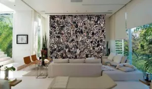 Black Agate Wall Panel. Backlit Semi Precious Stone Arts Slab For table Panel - Picture 1 of 6