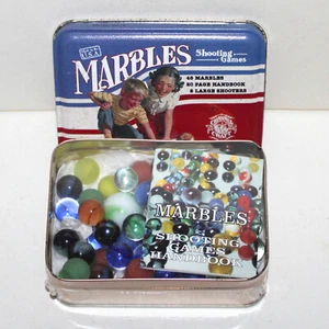 50 canicas de cristal en caja metálica de hojalata juegos de disparos Channel Craft NUEVO Precintado - Imagen 1 de 5