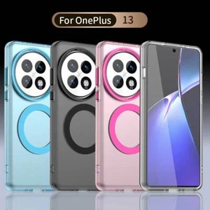 For OnePlus 13, Shockproof Phone Case Candy Magnetic Ring Clear Hard Shell Cover - Picture 1 of 21