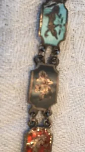 vtg 60s Siam Sterling Enamel Detail Bracelet multi -color enamels - Picture 1 of 1