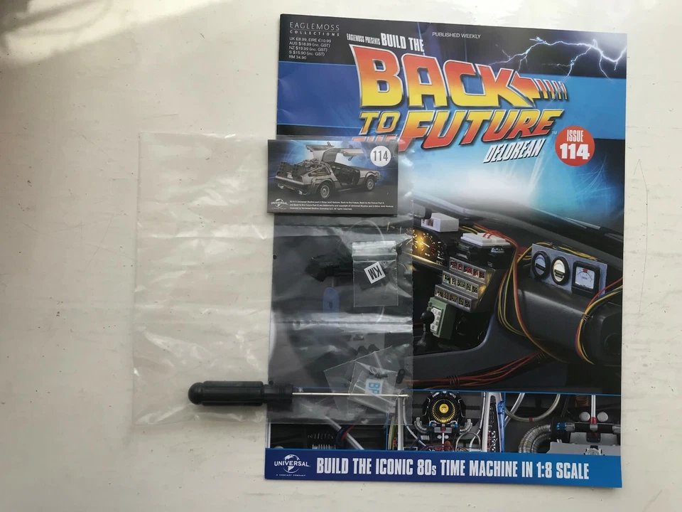 1:8 SCALE EAGLEMOSS BACK TO THE FUTURE BUILD YOUR OWN DELOREAN ISSUE 114 + PIECE - Image 1 of 1