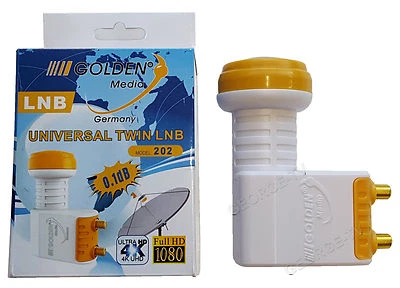 LNB Twin Golden Media GM 202 0,1dB Universal Digital Anschluss an zwei Receiver - Bild 1 von 3