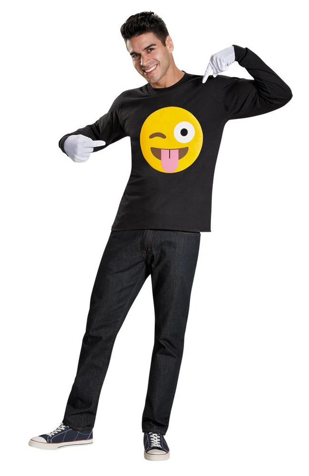 EMOJI TONGUE KIT w/GLOVES EMOTICON COMICAL UNISEX HALLOWEEN COSTUME ACCESSORY  - Image 1 of 1