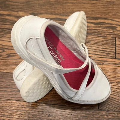 Skechers Niñas Niños Blanco Zapatos Mary Jane Zapatilla Talla 12 Foto 1 de 4