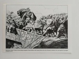 Clipping Ritaglio Illustrazione ROMA Orazio Coclite Difende il Ponte Sublicio - Picture 1 of 1