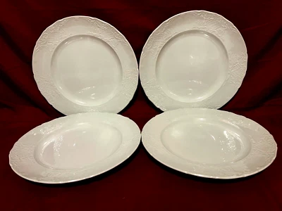 Johnson Brothers Richmond Juego de 4 platos de cena blancos en relieve 10 1/4" Foto 1 de 2