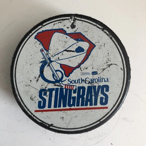 Vintage Old South Carolina Stingrays Ice Hockey Logo Puck ECHL Minor League Cover