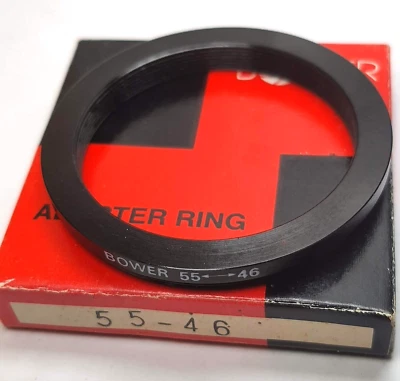 Bower 55-46mm Step-Down Lens Filter Adapter Ring 55mm-46mm Metal 55-46 Stepping - Image 1 of 4