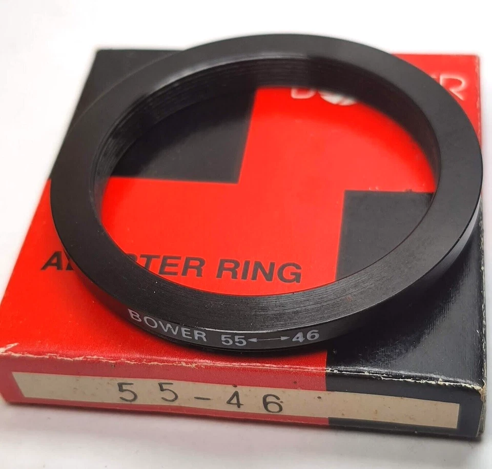 Bower 55-46mm Step-Down Lens Filter Adapter Ring 55mm-46mm Metal 55-46 Stepping - Image 1 of 4