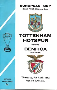 TOTTENHAM HOTSPUR V BENFICA ~ EUROPEAN CUP SEMI FINAL ~ 5 APRIL 1962 - Picture 1 of 1