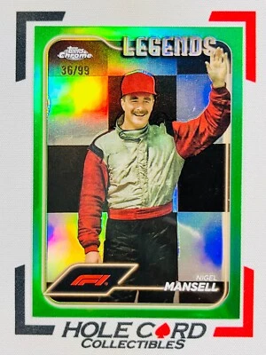 NIGEL MANSELL 2024 Topps Chrome Formula 1 F1 #194 Green Refractor 36/99 - Image 1 of 2