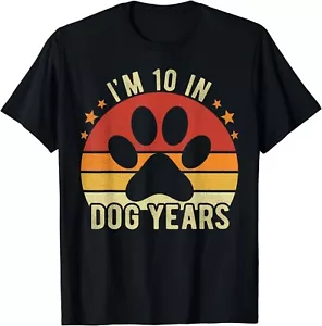 I'm 10 in dog years tshirt For Men Women 70th Birthday Funny Gift Unisex T-Shirt - Picture 1 of 3