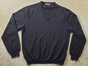 Brooks Brothers Sweater Men's XL Extra Large Blue Italian Merino Wool V Neck - Picture 1 of 10
