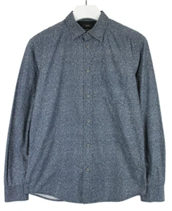 DIESEL Slim Fit Shirt Men's MEDIUM Patterned Blue Button Spread Collar Pocket - Picture 1 of 9