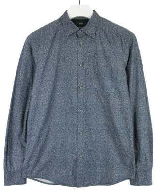 DIESEL Slim Fit Shirt Men's MEDIUM Patterned Blue Button Spread Collar Pocket - Image 1 of 4