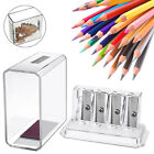 1pcs Multifunctional 4 Holes Manual Pencil Sharpener With Lid, For Sketching