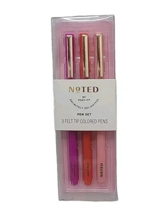 NOTED by Post it 3 Pack Felt Tip Pen Set 3 Purple, Red &pink - Picture 1 of 2