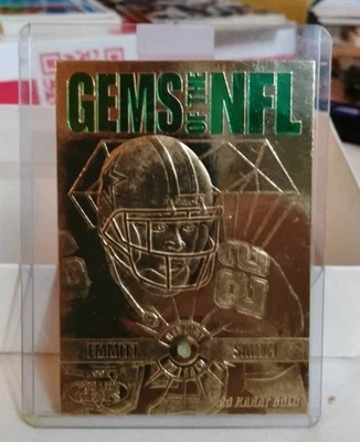1997 Pro Line Gems Gems of the NFL 23K Gold Emmitt Smith #G3 HOF - Image 1 of 2