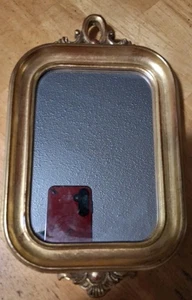 Vintage kleiner rechteckiger Spiegel mit goldfarbenem Rahmen aus dem Rahmenladen... - Bild 1 von 7