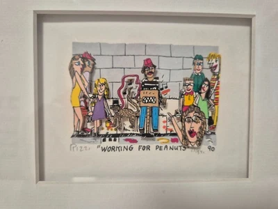 James Rizzi „WORKING FOR PEANUTS“ - handsigniert & nummeriert aus 1990 - Bild 1 von 2