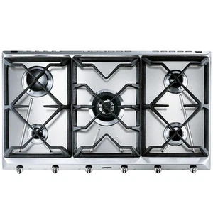 SMEG SRV596GH5 PIANO COTTURA DA INCASSO 90 CM 5 FUOCHI A GAS GRIGLIE IN GHISA - Foto 1 di 2