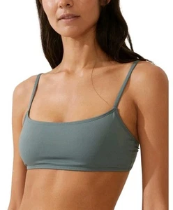 Cotton on Damen gerader Ausschnitt Cropped Bikini Oberteil - Dusty Khaki Größe Large - Bild 1 von 1