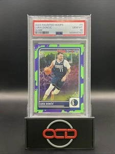 PSA 10 💚 2023-24 Panini Haunted Hoops - Slime #9 Luka Dončić Low pop SLIME - Picture 1 of 2