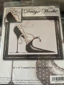 KIT de punto de cruz contado Design Works POLKA DOT #2553 - Sellado - Gato elegante - Imagen 1 de 1