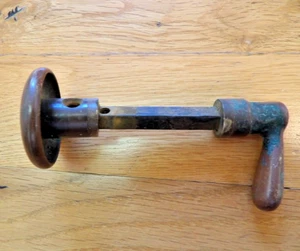 Small Antique Vintage Brass Door Knob & Lever Handle w/ Spindle - Picture 1 of 6