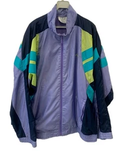 Adidas Originals Trefoil Vintage 90s Windbreaker Jacke Lila Teal Navy XL #132 - Bild 1 von 11
