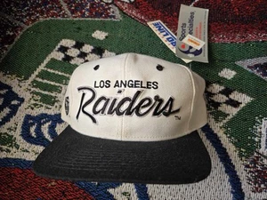 Vintage 90s Los Angeles Raiders Script Sports Specialties SnapBack Hat NWT - Picture 1 of 7