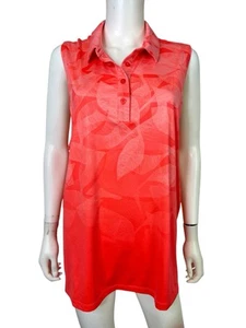 Nike Womens Top Tank Polo Shirt Dri Fit Sleeveless Coral Pink Golf Size XXL - Picture 1 of 10