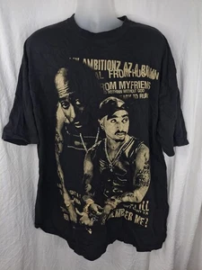 De Colección y2k Tupac Camisa Gran Tamaño Joya Bling Negro 2pac Rap Camiseta 2xl - Imagen 1 de 9