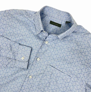 Ermenegildo Zegna Blue Patterned Long Sleeve Shirt Button Down Mens XL Romania - Picture 1 of 13