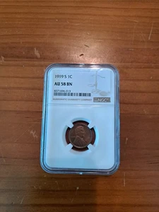 1919-S NGC AU 58 BN Lincoln Cent - Picture 1 of 2