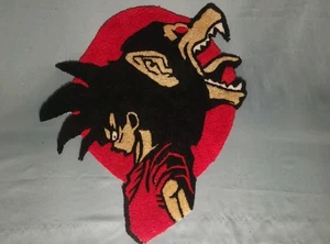 Dragon Ball Handmade Custom Tufted Rug 26x29 In , Goku And Ape Red And Black Rug - Picture 1 of 4