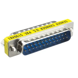Serial Port Gender Changer Adapter (Male/Male) DB25 Nickel Plated - Picture 1 of 2