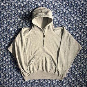 True Vintage 70s Raglan Gray Blank Pullover Hoodie Lightweight Men’s Large - Picture 1 of 10