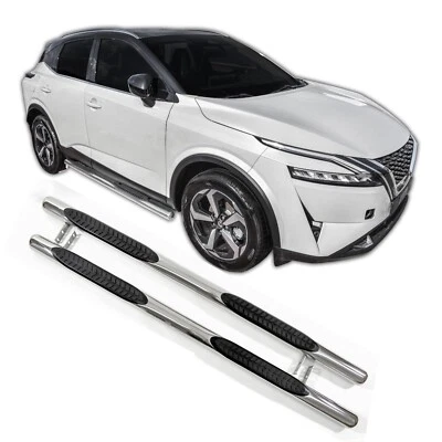 J&J AUTOMOTIVE Side Bars Steps Protection Bars Running Boards For Nissan Qashqai 2021-Up Chrome