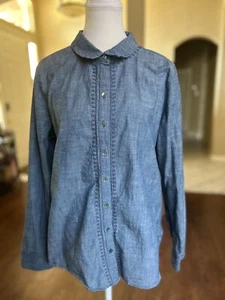 J.Jill Jeansjacke blau mit kleinen Blumenmuster (Cotten) Größe L - Bild 1 von 5