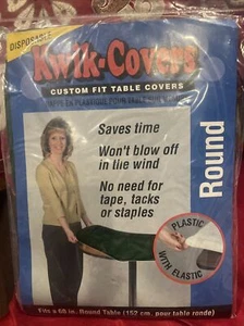 Kwik-Covers 60 Inch Round NEW Kwik-Cover Green 60PK-GR PKG60round G. NEW - Picture 1 of 7