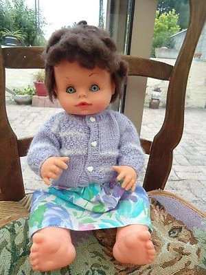 POUPEE MIGLIORATI DE 37 CM BRUNE AUX YEUX BLEUS - Photo 1/3