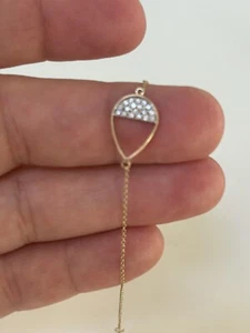 "Pulsera de cadena de oro amarillo macizo de 9k 7 1/4"" 0,83 gr circonita cúbica hecha en Grecia" - Imagen 1 de 8