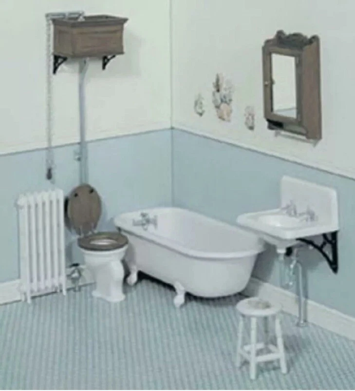 Chrysnbon Dollhouse Miniature Victorian Bathroom Kit Incomplete B
